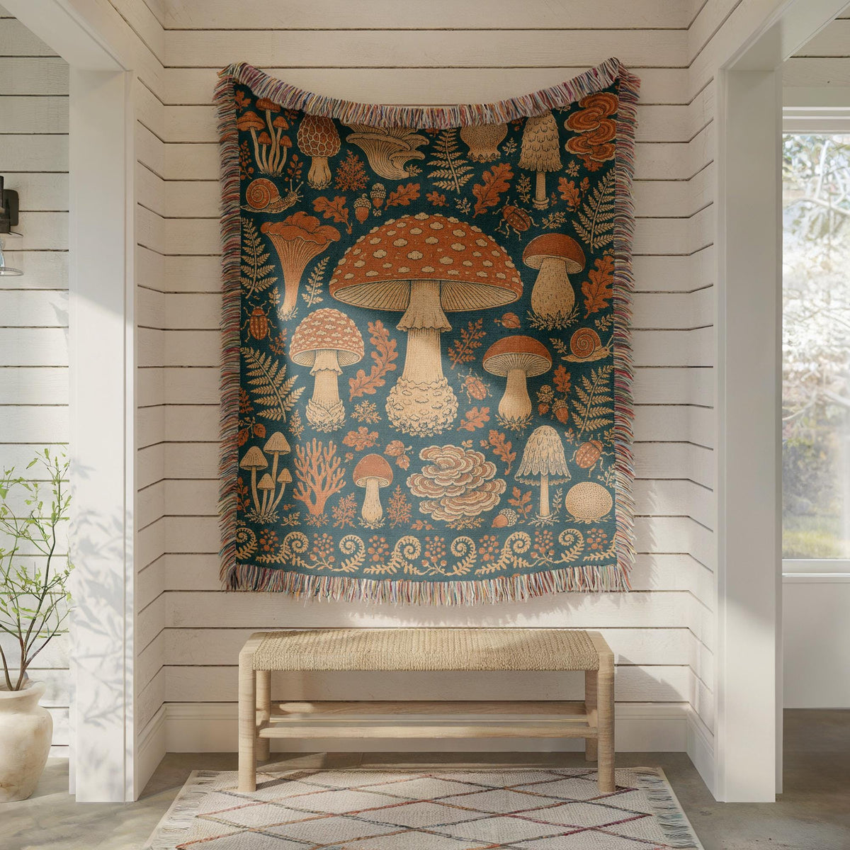 Mushroom Woven Blanket