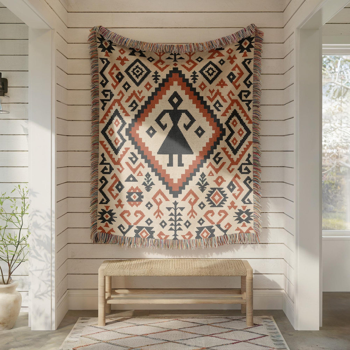Turkish Kilim Woven Blanket