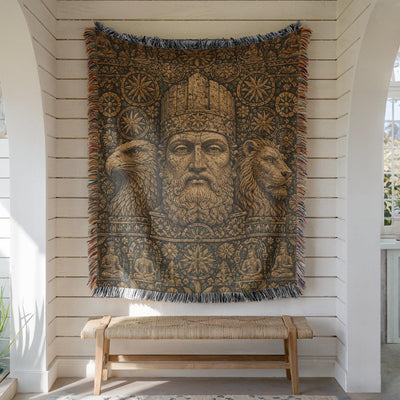 Ancient God King Woven Blanket
