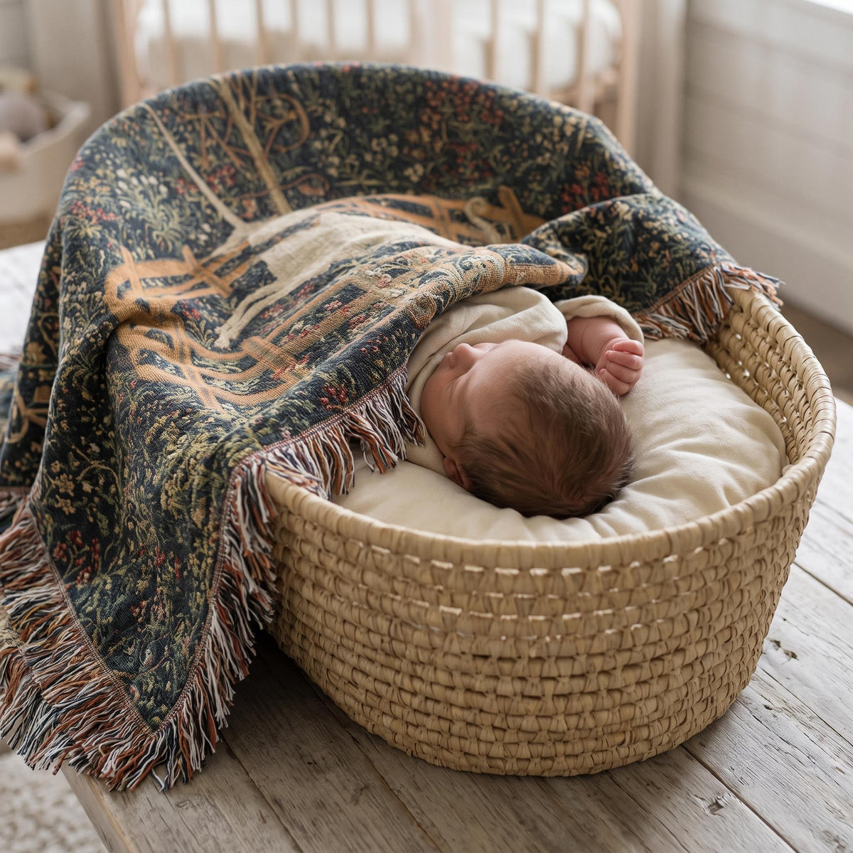 Unicorn in Captivity Woven Blanket