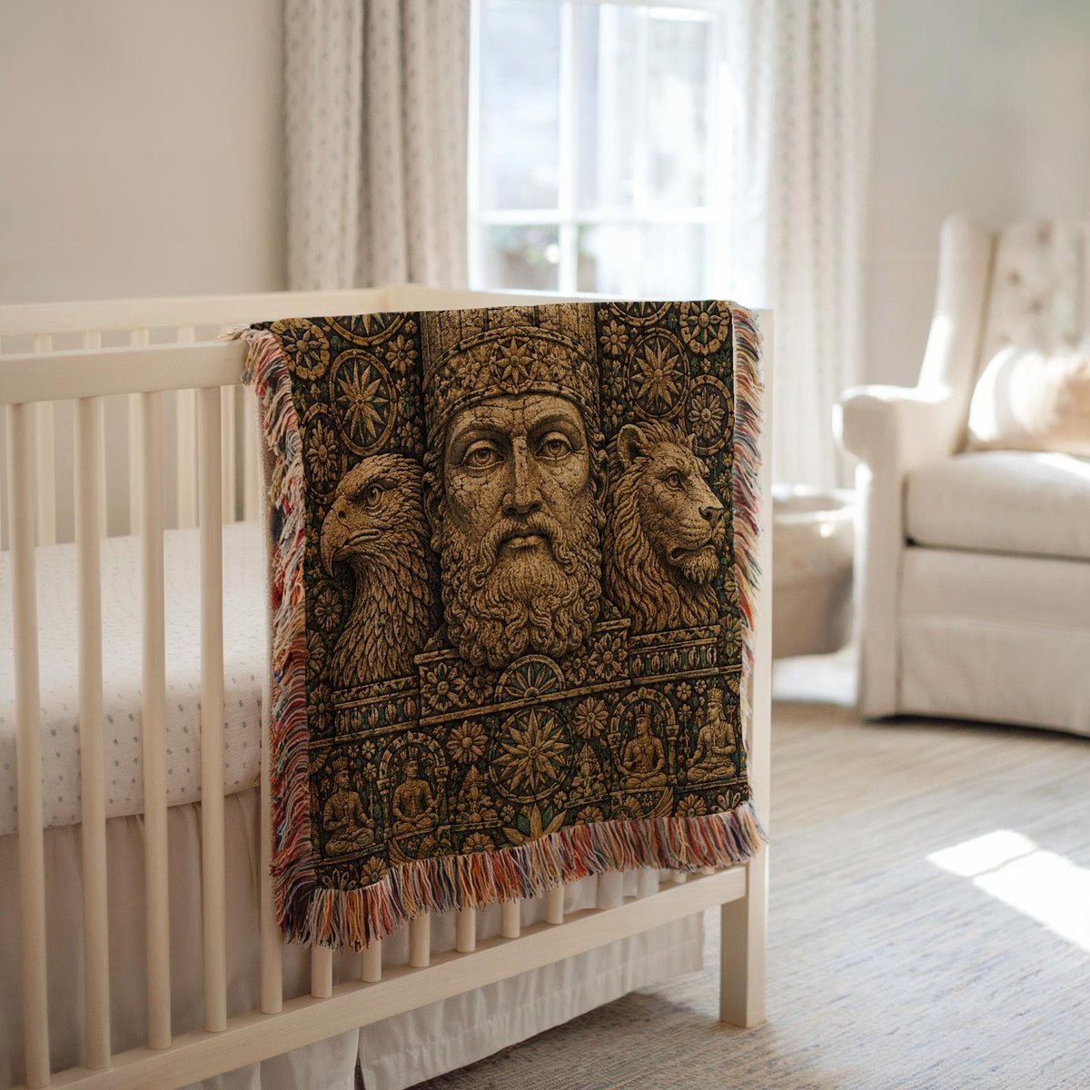 Ancient God King Woven Blanket