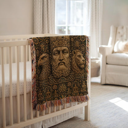 Ancient God King Woven Blanket
