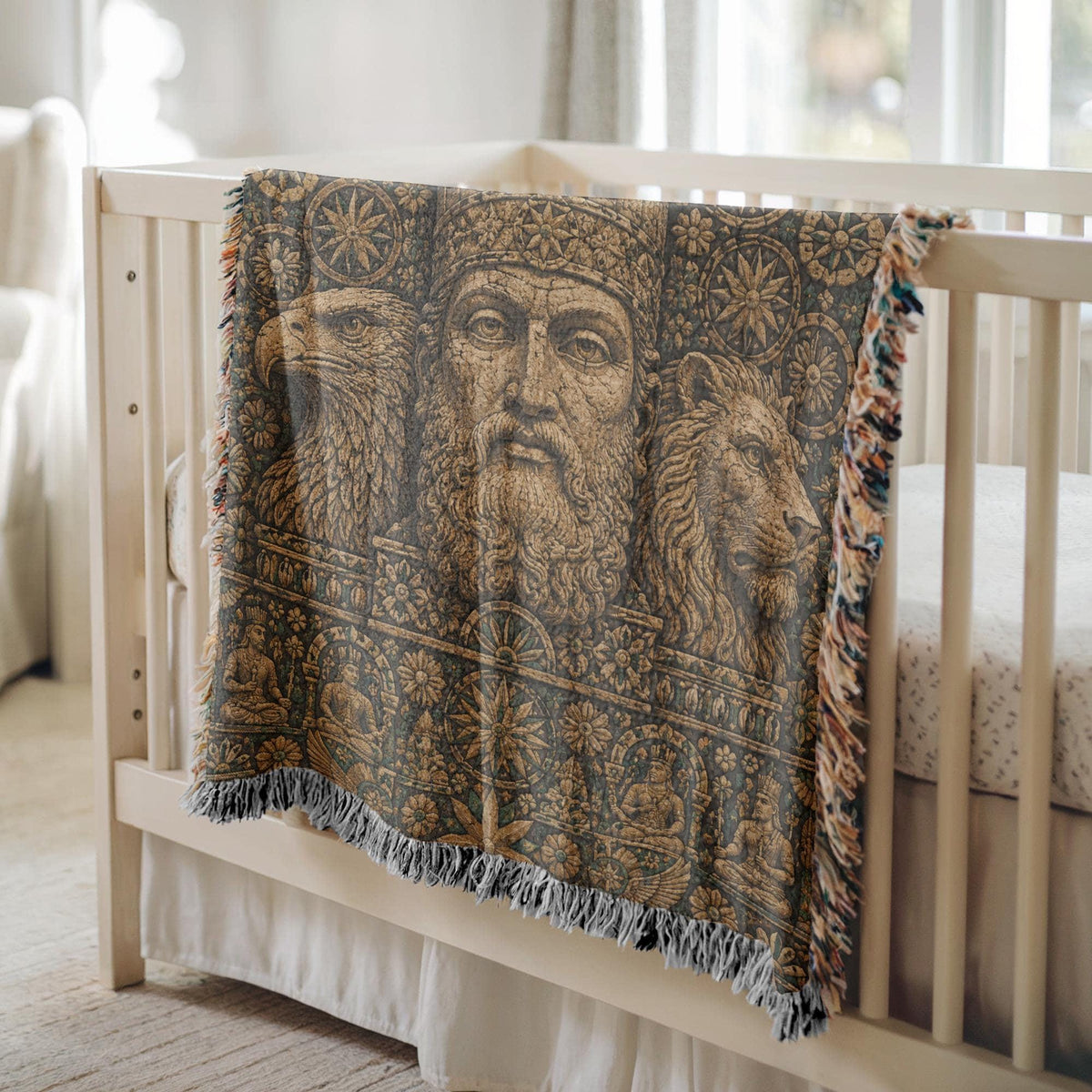 Ancient God King Woven Blanket