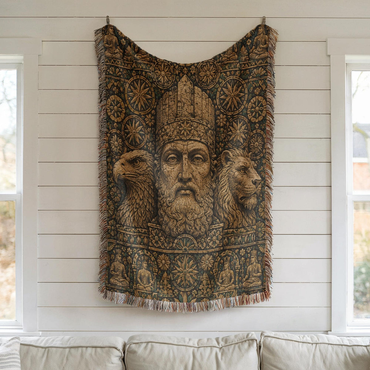 Ancient God King Woven Blanket
