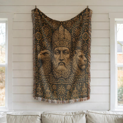 Ancient God King Woven Blanket