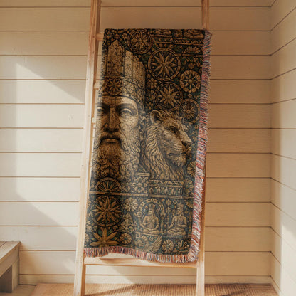 Ancient God King Woven Blanket