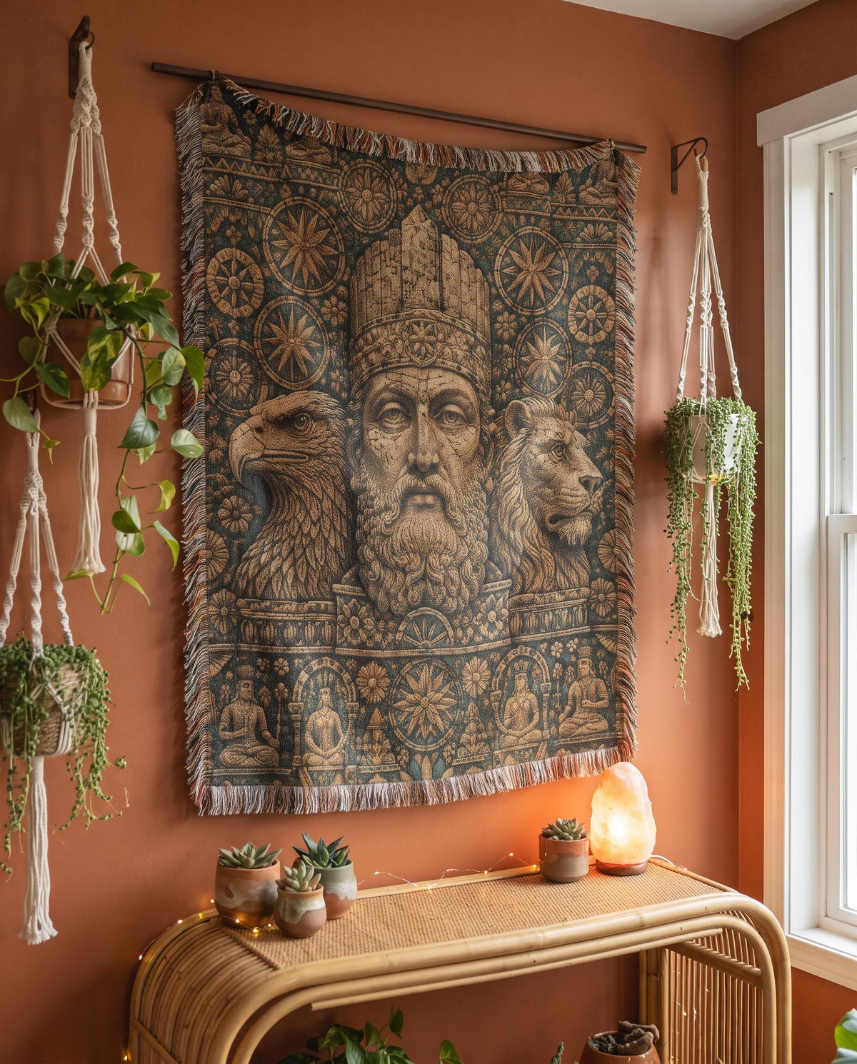Ancient God King Woven Blanket