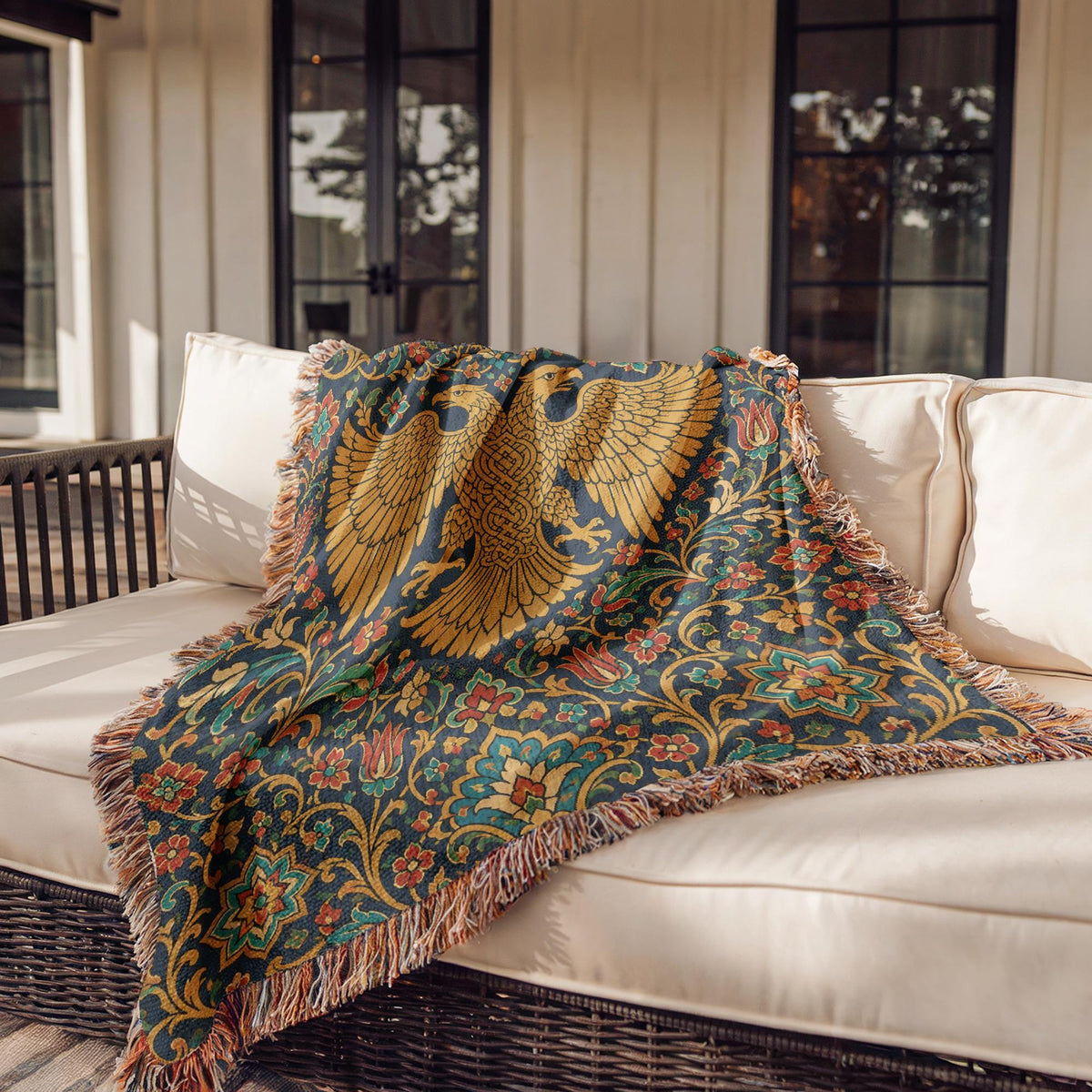 Double Headed Eagle Woven Blanket