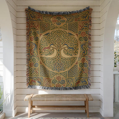 Celtic Tree of Life Woven Blanket