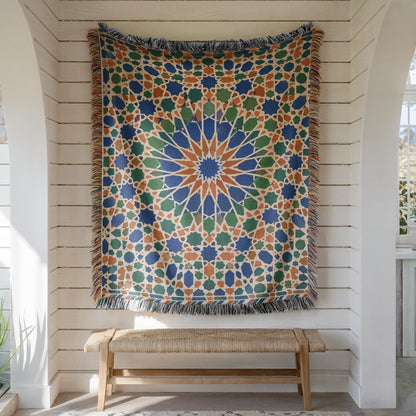 Moroccan Zellij Woven Blanket