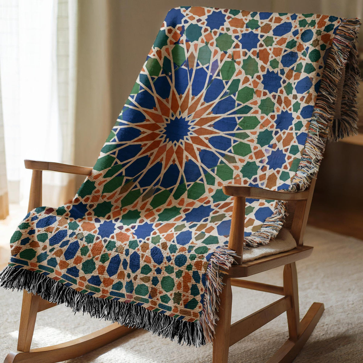 Moroccan Zellij Woven Blanket