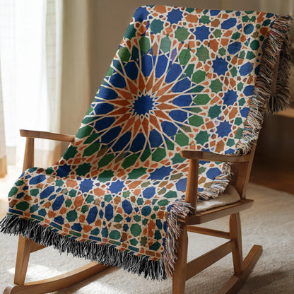 Moroccan Zellij Woven Blanket