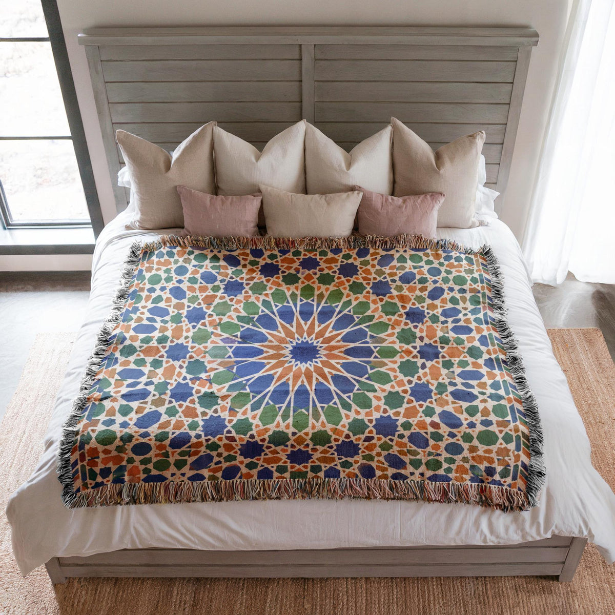 Moroccan Zellij Woven Blanket