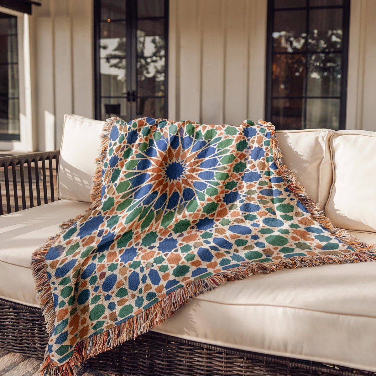 Moroccan Zellij Woven Blanket