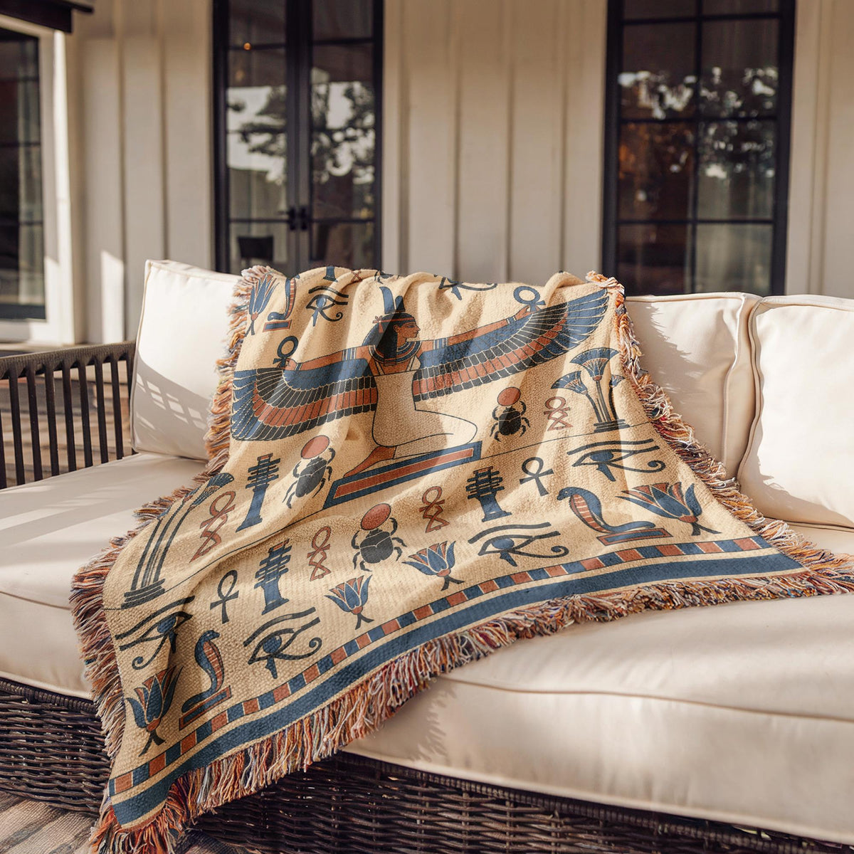 Winged Isis Woven Blanket