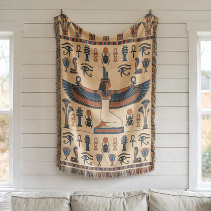 Winged Isis Woven Blanket