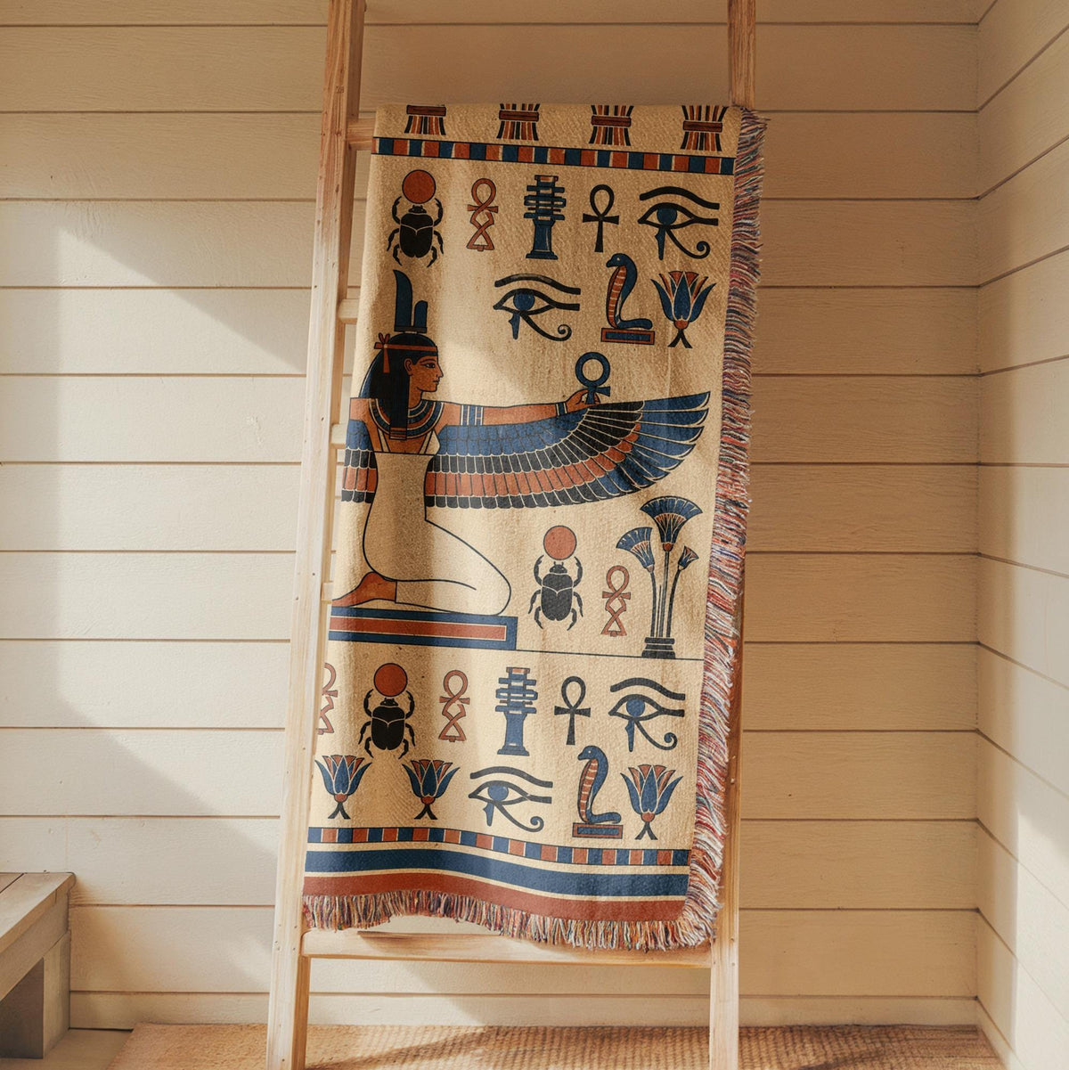 Winged Isis Woven Blanket