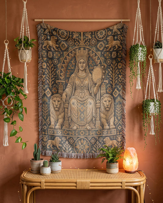 Goddess Cybele Woven Blanket