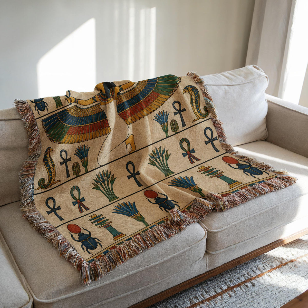 Winged Isis Woven Blanket