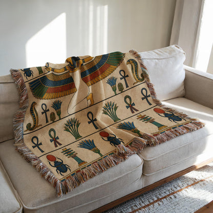 Winged Isis Woven Blanket