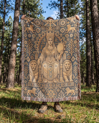 Goddess Cybele Woven Blanket