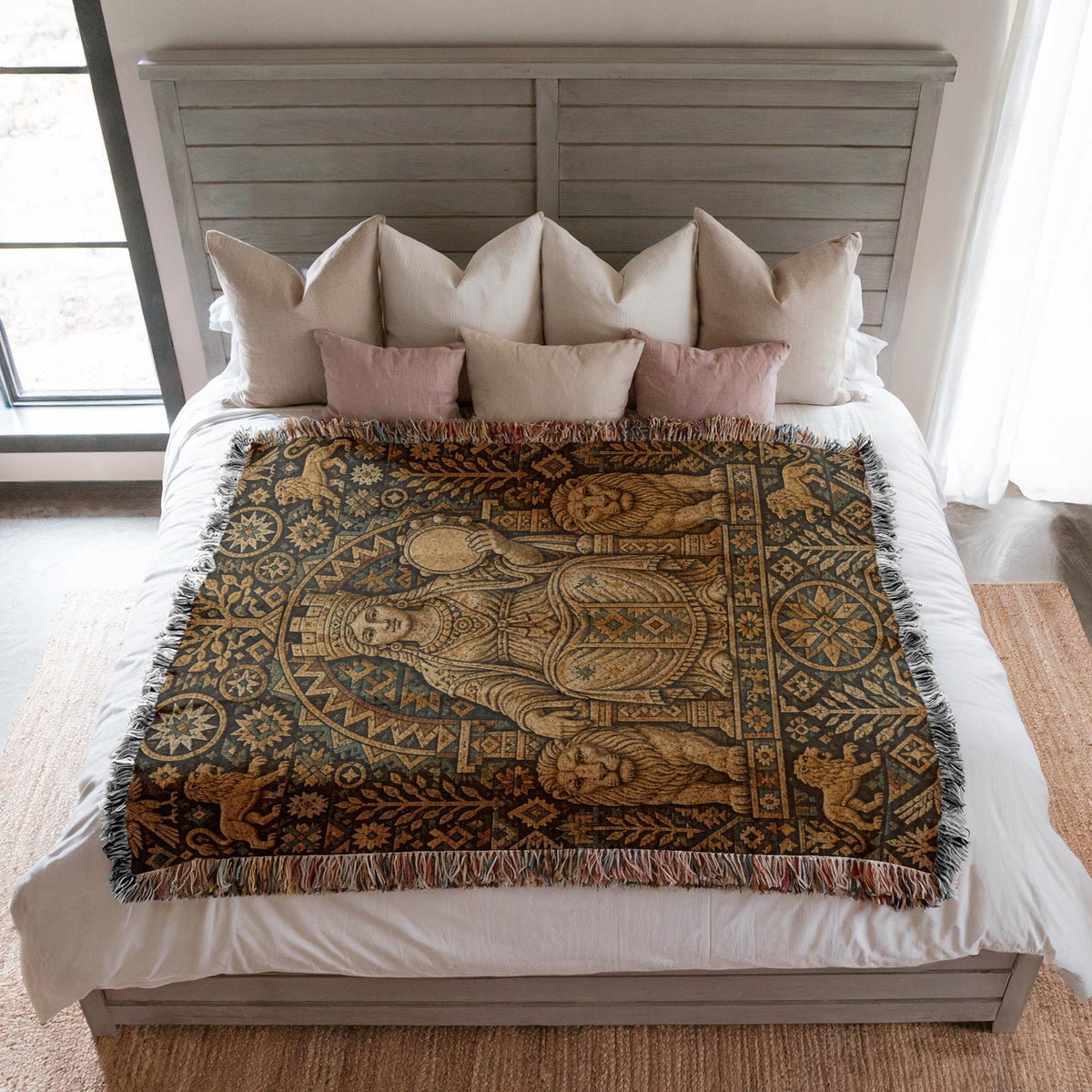 Goddess Cybele Woven Blanket
