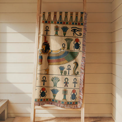 Winged Isis Woven Blanket