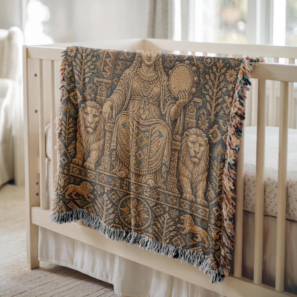 Goddess Cybele Woven Blanket