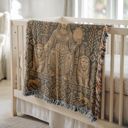 Goddess Cybele Woven Blanket