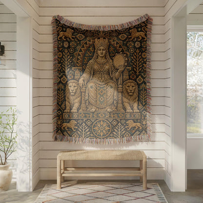 Goddess Cybele Woven Blanket