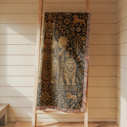 Goddess Cybele Woven Blanket