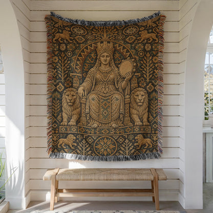 Goddess Cybele Woven Blanket