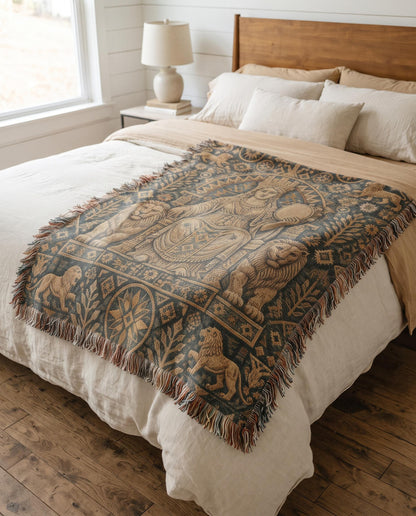 Goddess Cybele Woven Blanket