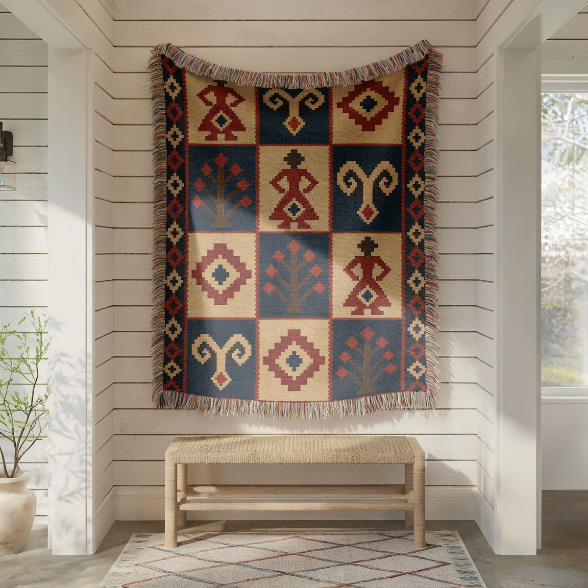 Turkish Kilim Woven Blanket