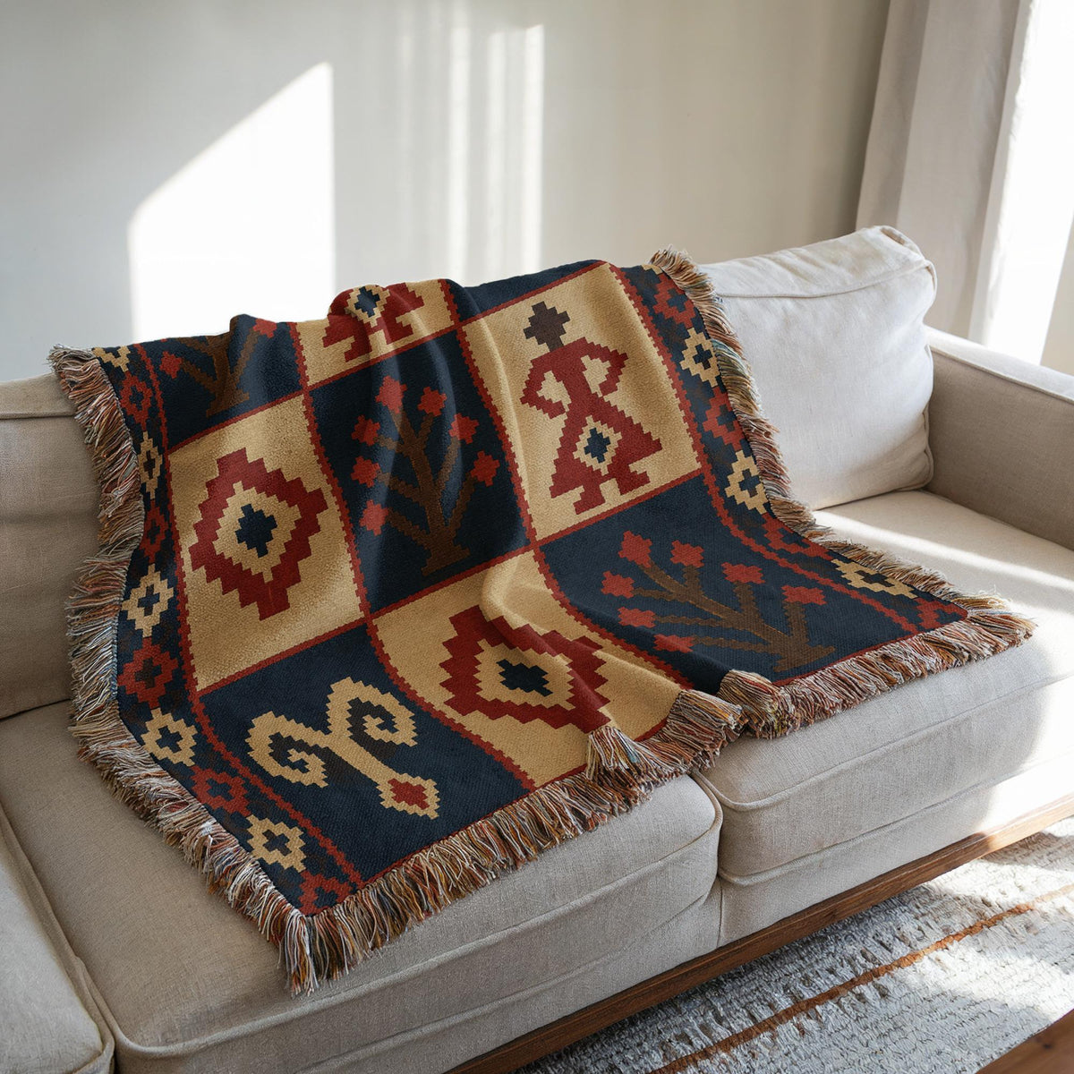 Turkish Kilim Woven Blanket