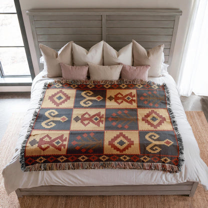 Turkish Kilim Woven Blanket