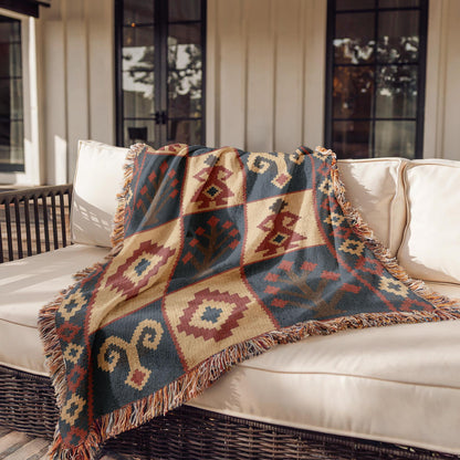 Turkish Kilim Woven Blanket