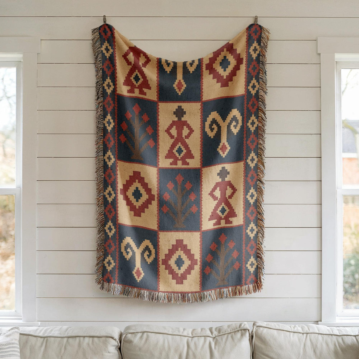 Turkish Kilim Woven Blanket