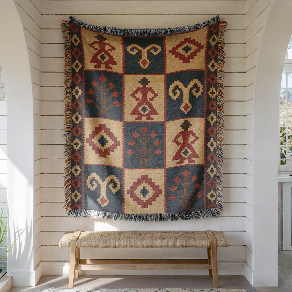 Turkish Kilim Woven Blanket