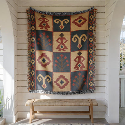 Turkish Kilim Woven Blanket
