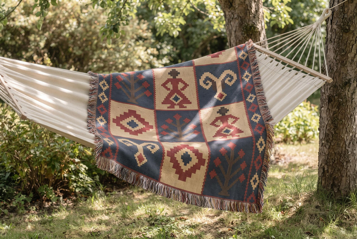 Turkish Kilim Woven Blanket