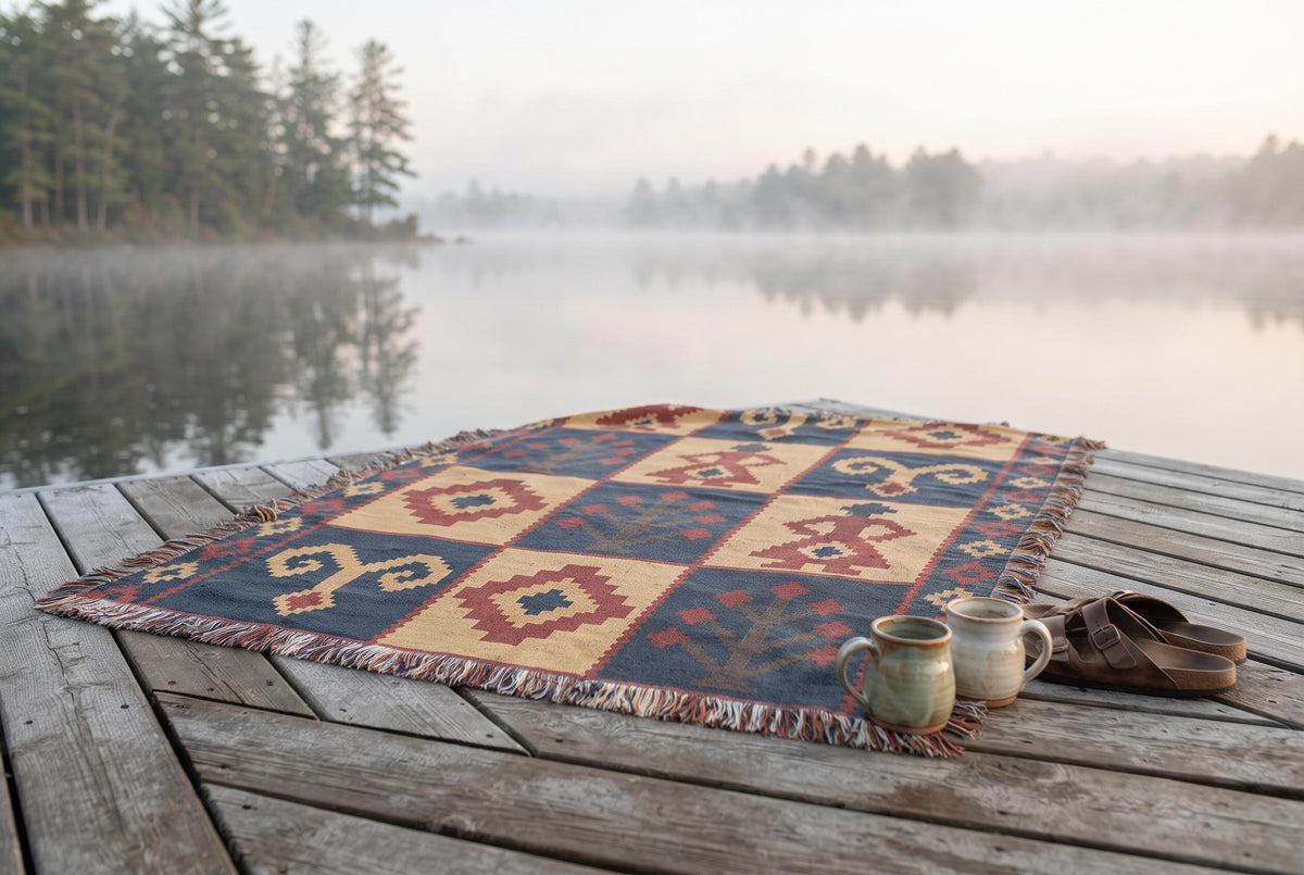 Turkish Kilim Woven Blanket