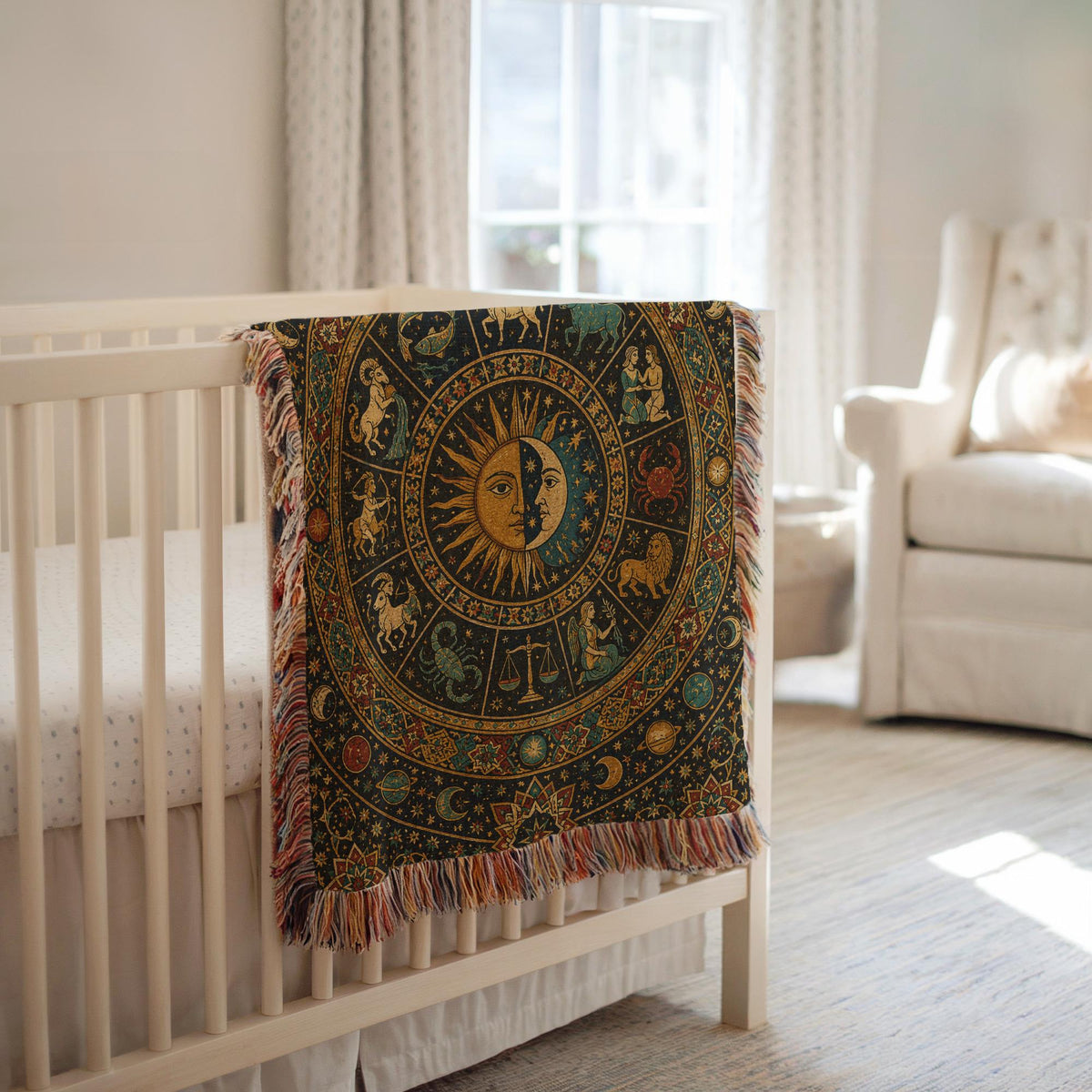 Zodiac Wheel Woven Blanket