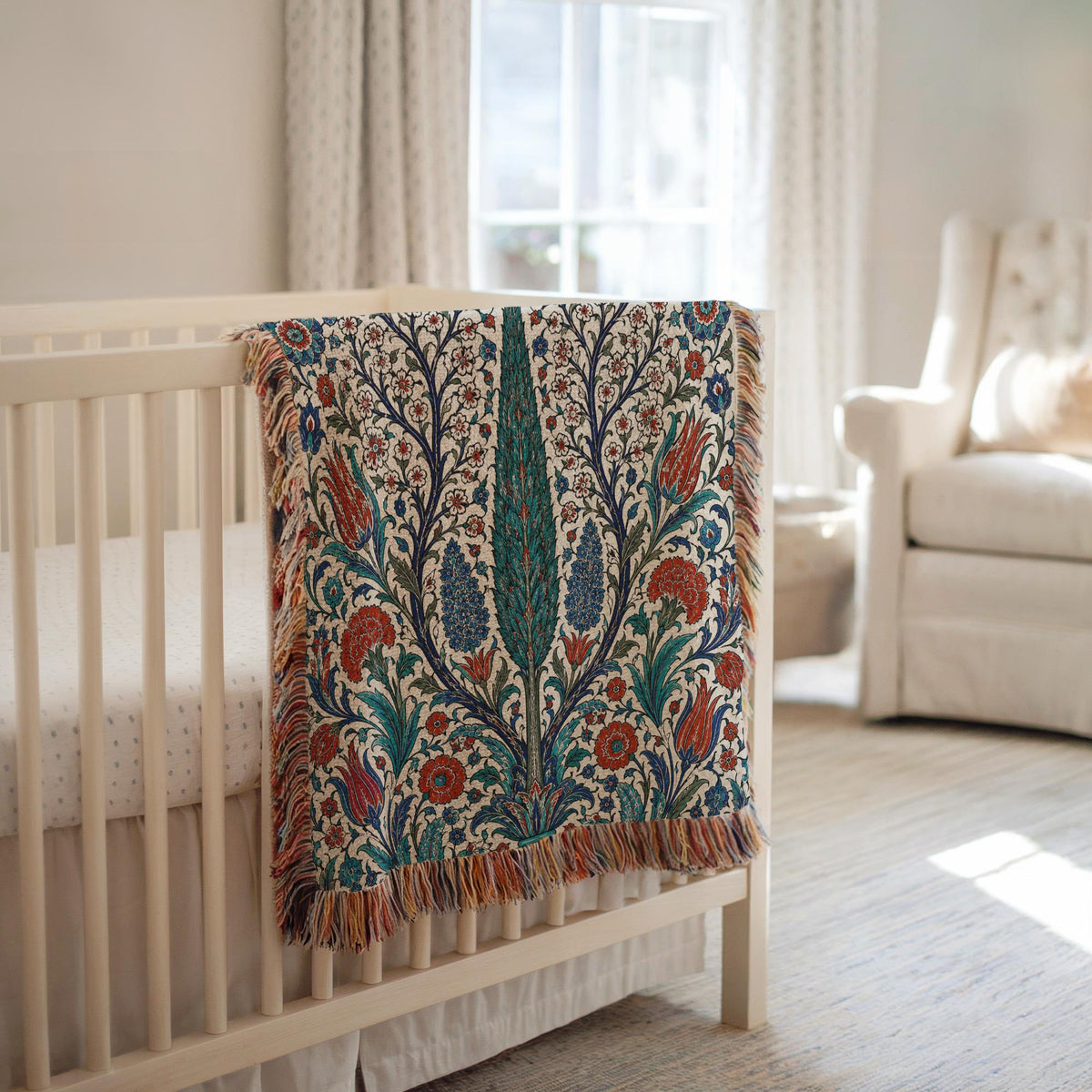 Iznik Floral Woven Blanket